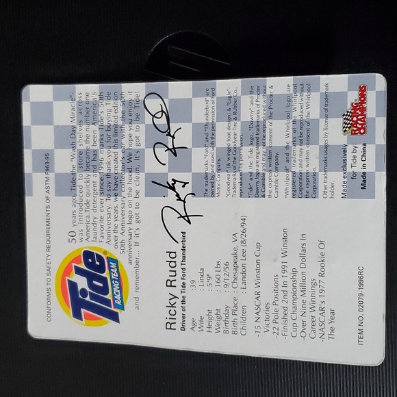 2 VTG New In Package Racing Champions 1990s Tide Ricky Rudd - Picture 8 of 10